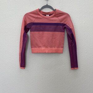 Fabletics Tory Cropped Seamless Long Sleeve Shirt Top Gym Active Womens size XS